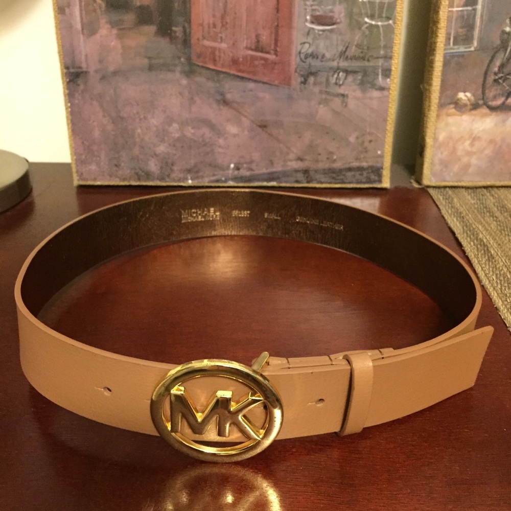 Michael Kors Camel/ Tan belt gold accent (scratches)